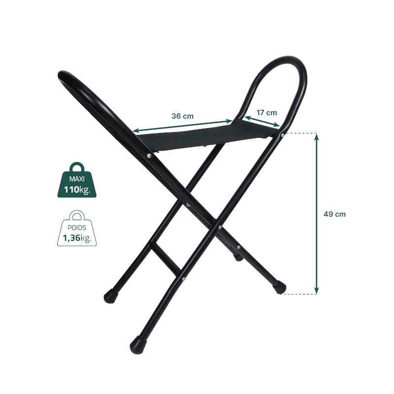 dimensions siège pliant en tissu