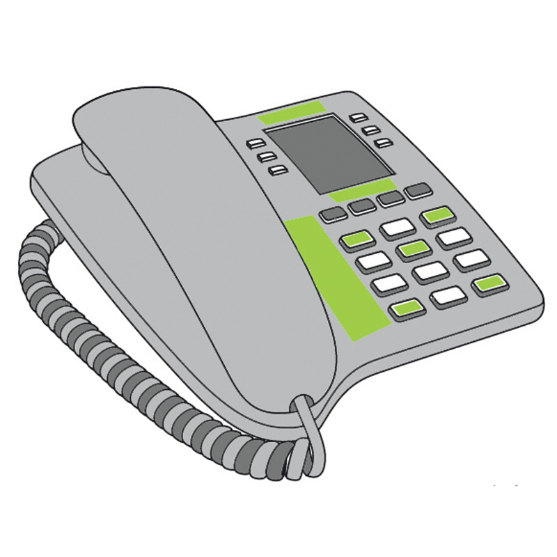 Rouleau adhésif luminescent collé à des touches de téléphone
