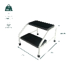 Fiche technique du marchepied 2 marches, charge maximale 100 kg, acier époxy - réf. 836062