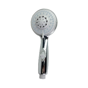 Safety shower head with stop button