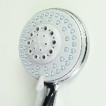 Safety shower head with stop button