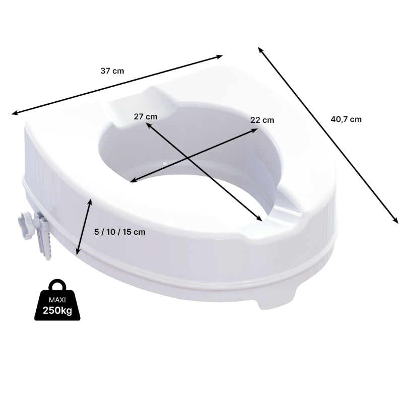 Quelles sont les dimensions de la réhausse WC Ibiza