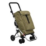 Chariot-de-course-Go-Up-vert-olive-avec-poche-isotherme-828002VERT