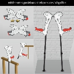 Différentes positions statiques pratiques des béquilles Safe Walk