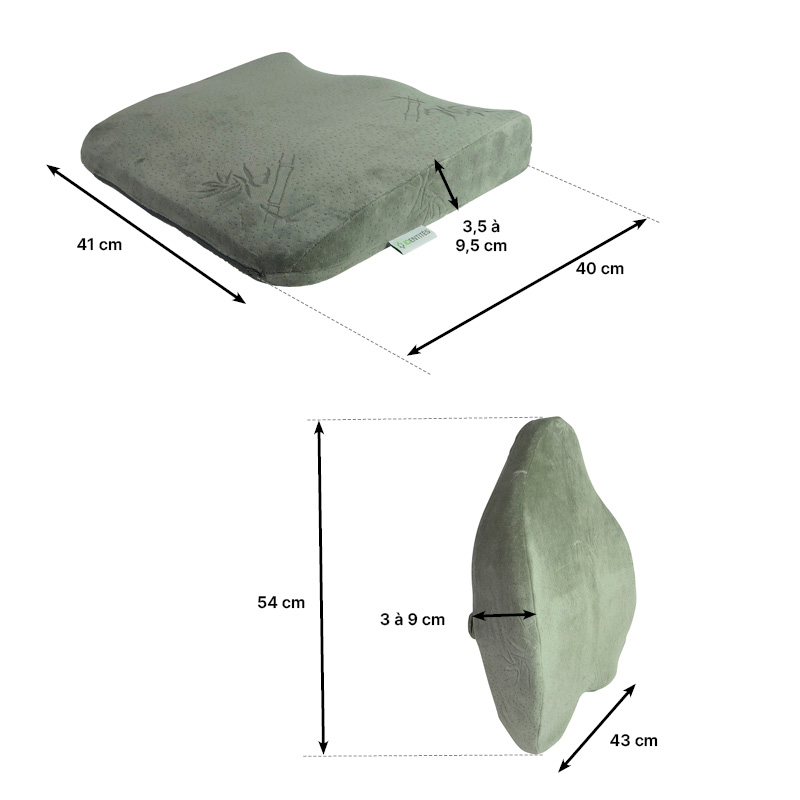 Assise et dossier Confort Plus Végélya dimensions