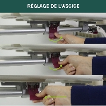 Étapes de réglage de l'assise du fauteuil d'accès Slide - réf. 812082