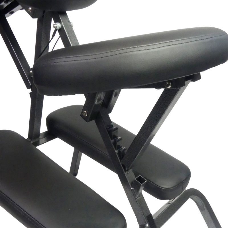 Gros plan sur la crémaillère de réglage en hauteur de la chaise de massage pliante KinChair - réf. 8