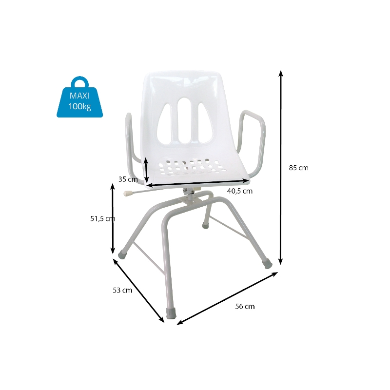 dimensions chaise de douche pivotante