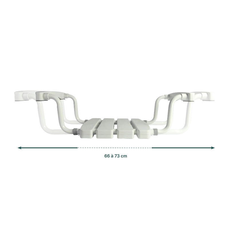 Dimensions de compatibilité du siège de bain suspendu Mayotte, baignoire 66 à 73 cm - réf. 812206