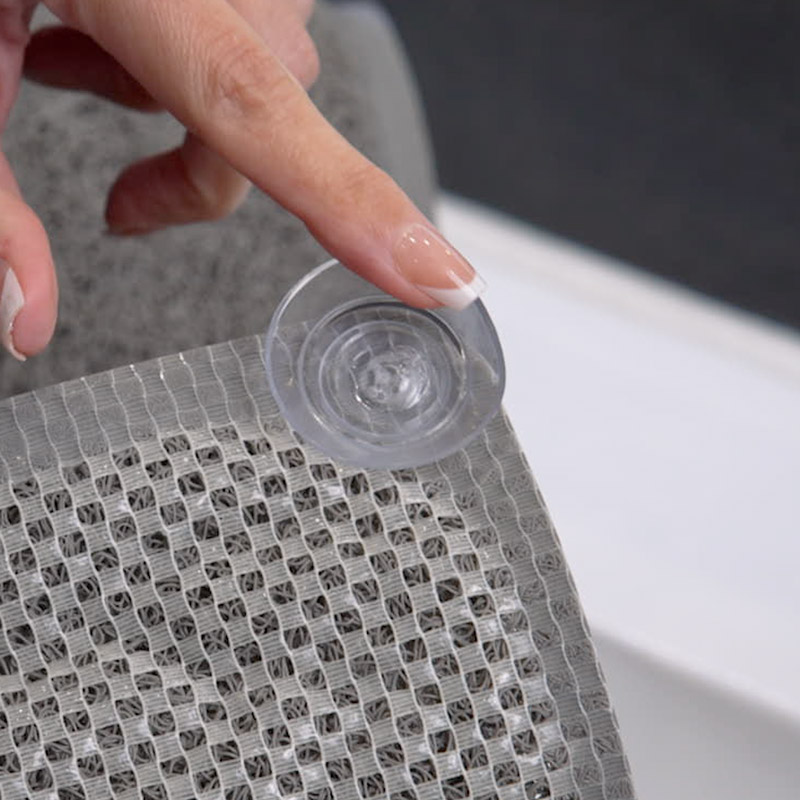 Tapis gris Antigua pour intérieur de baignoire avec ventouses antidérapantes