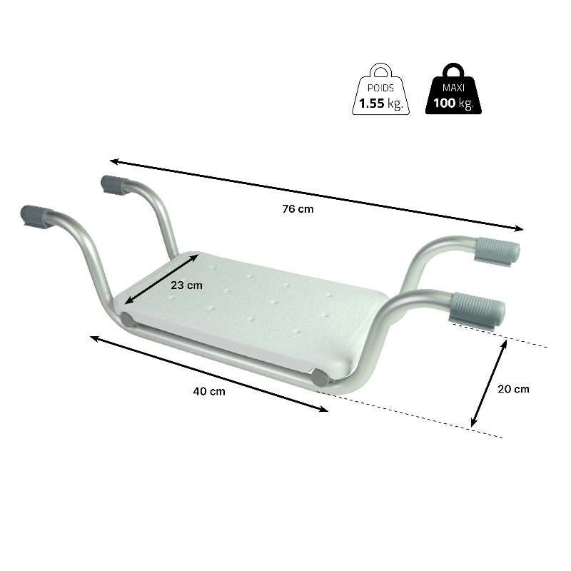 Siège de bain suspendu Zanzibar dimensions