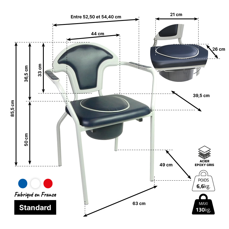 La chaise percée Caraïbes est idéal pour les seniors