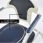 Chaise pour wc avec un dossier et des accoudoirs confortables