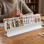 Utilisation du support de cartes incurvé lors d'une partie de cartes - réf. 851013