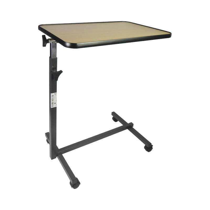 Table de lit Simplex, vue de profil avec plateau incliné - réf. 823155