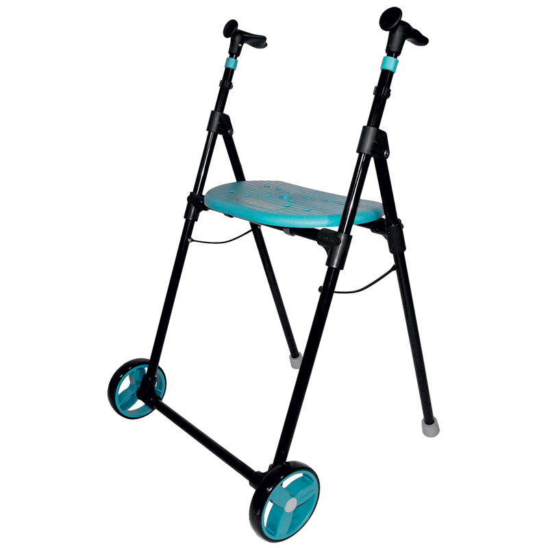 déambulateur d'intérieur à roues turquoise
