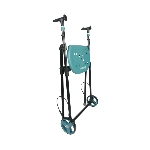 Rollator 2 roues Air-On turquoise plié, vue 3/4 - réf. 826225TURQUOISE
