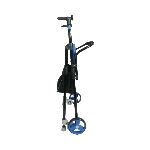 Rollator 2 roues Air-On Plus bleu plié, vue de profil - réf. 826224BLEU