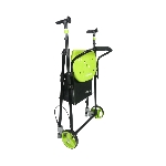 Rollator 2 roues Air-On Plus pistache plié, vue 3/4 - réf. 826224PISTACHE