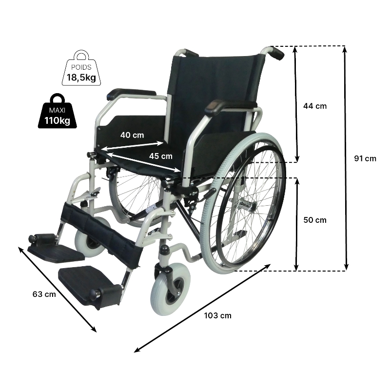 dimensions fauteuil roulant