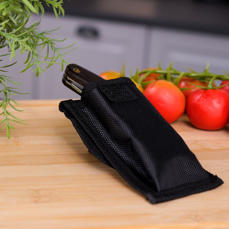 Couvert couteau fourchette ergonomique avec son étui de protection