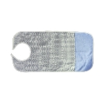 Serviette adulte imperméable à motif géométrique et bas éponge bleu