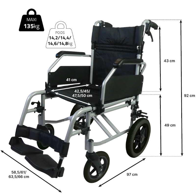 dimensions fauteuil roulant de transfert