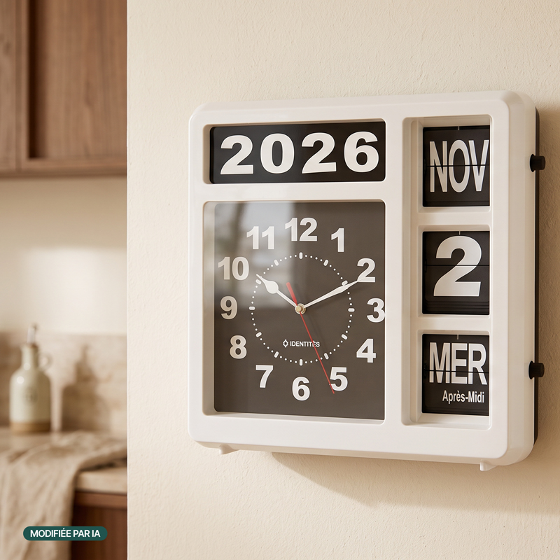 Horloge calendrier Classic 2 installée au mur dans une cuisine - réf. 817224