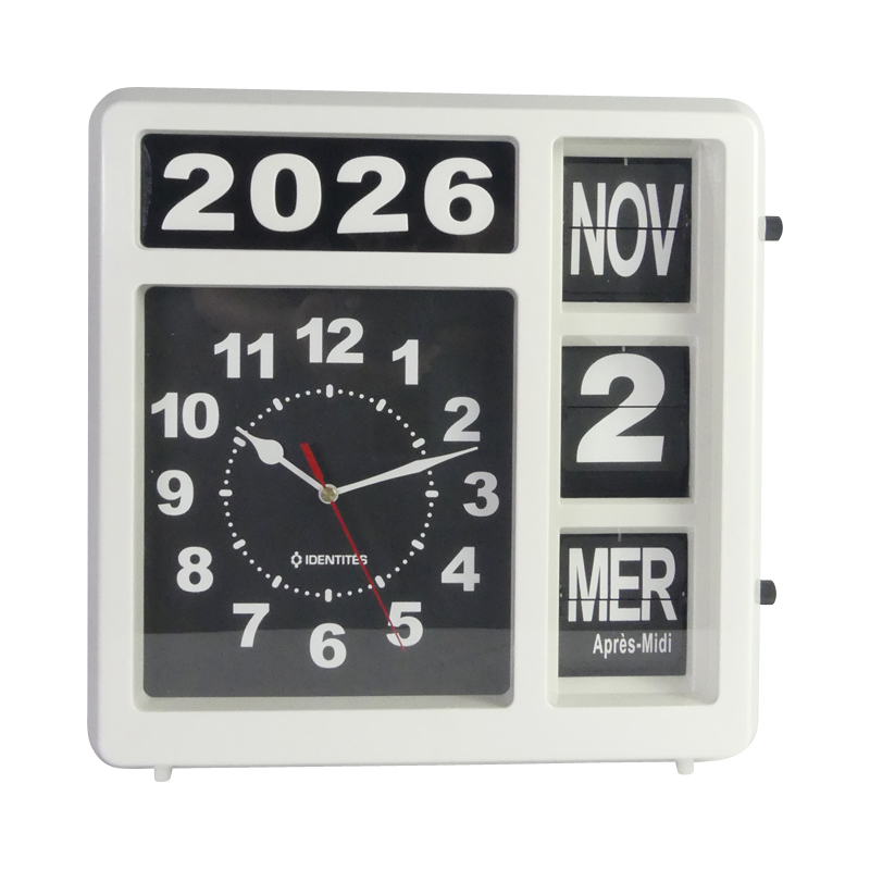 Horloge calendrier Classic 2 affichant l'année, le mois, le jour et l'heure - réf. 817224