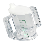 Tasse Handycup transparente graduée jusqu’à 200 ml avec couvercle à bec canard