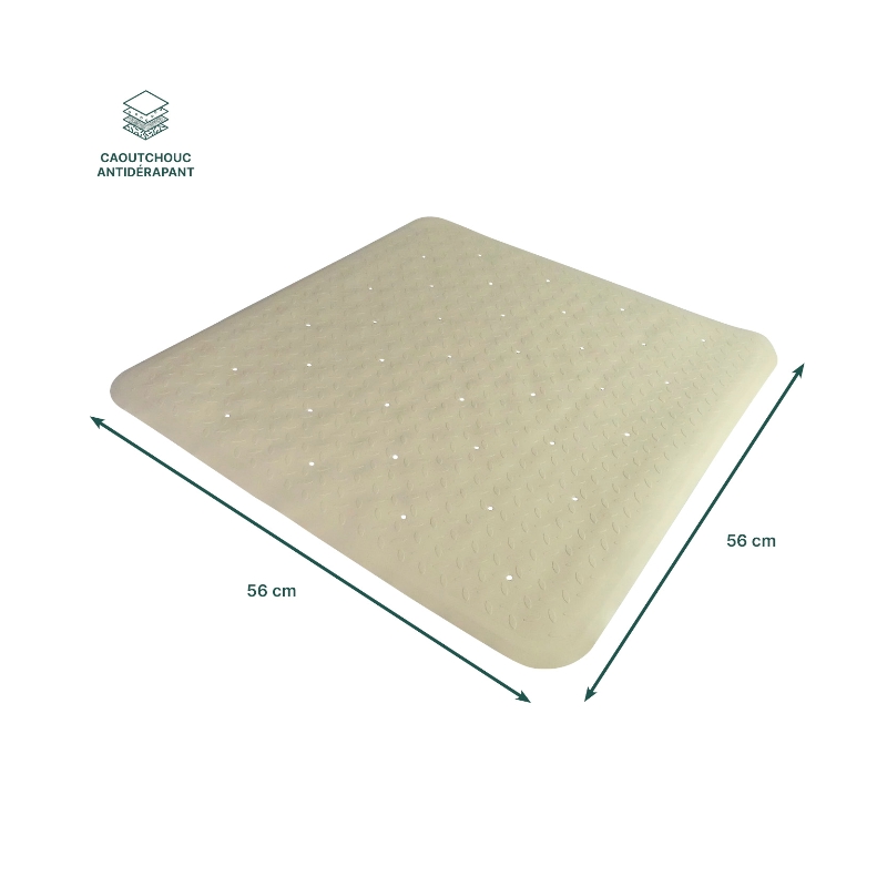 Fiche technique et dimensions du tapis de douche antidérapant - réf. 818003