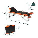 Fiche technique dimensions, poids et charge maximale de la table de massage KinLight - réf. 827009