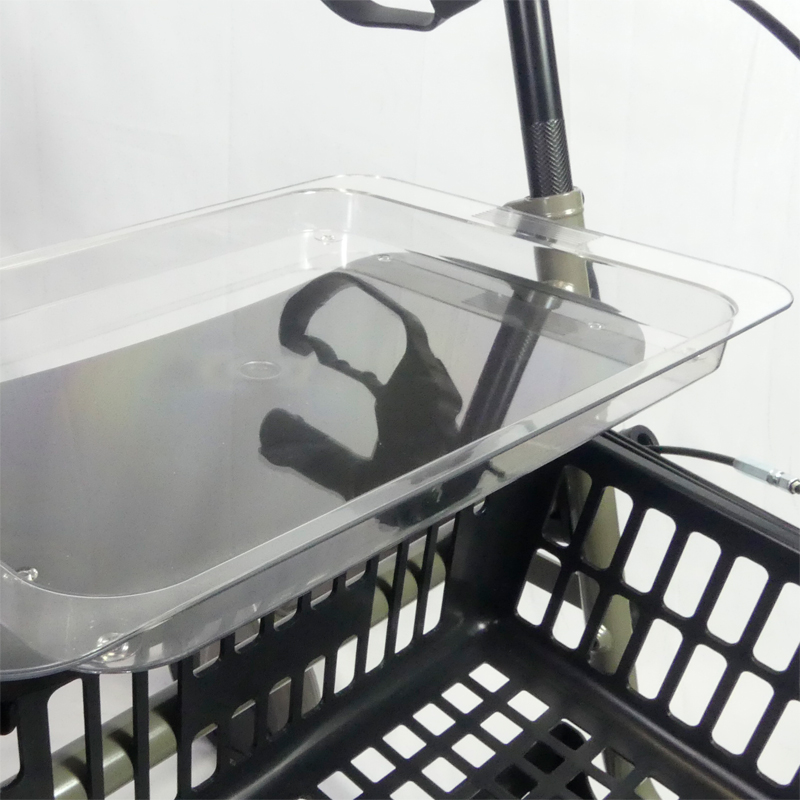 Tablette transparente amovible du rollator 4 roues Primo - réf. 826236