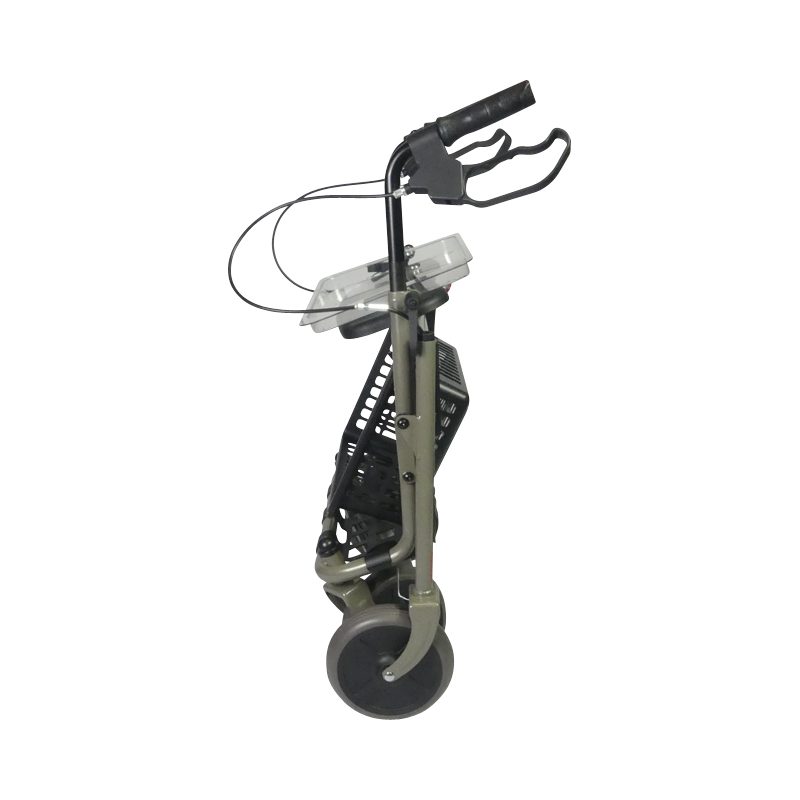 Rollator 4 roues Primo replié, vue de profil - réf. 826236