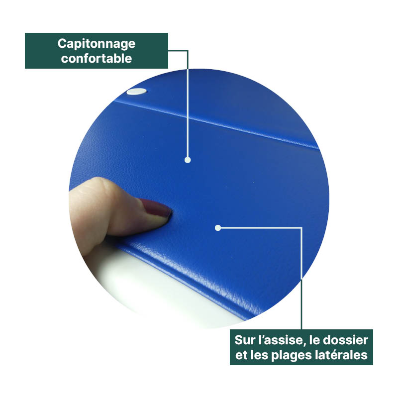 Le siège élévateur de bain motorisé est très confortable grâce à son capitonnage complet