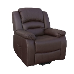 Fauteuil releveur massant chauffant marron, position fermée - réf. 821002