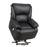 Fauteuil releveur massant et chauffant noir en position de relevage