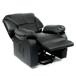 Fauteuil releveur massant chauffant noir en position relax inclinée - réf. 821003