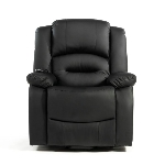 Fauteuil releveur massant chauffant noir, vue de face - réf. 821003