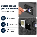 Ports USB et poche latérale de rangement du fauteuil releveur