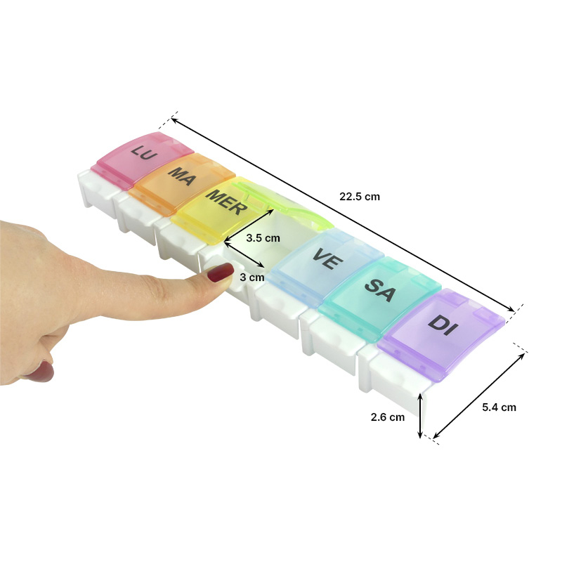 Pilulier semainier Color dimensions