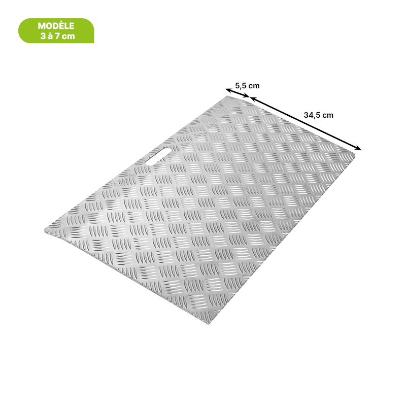 Dimension de la rampe unique en aluminium - Modèle 3-7 cm