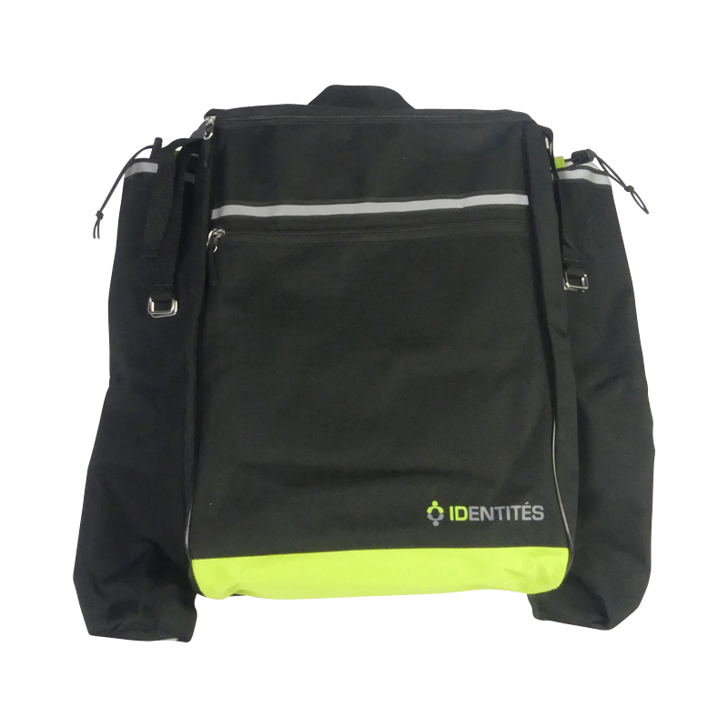 Sac pour fauteuil Prowheel bicolore anis et noir, vue de face - réf. 114043