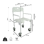 Dimensions de la chaise de douche à roulettes Tobago