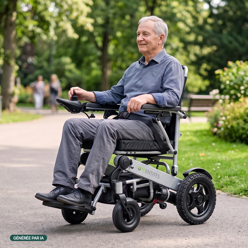 Utilisation du fauteuil électrique pliant Motorlight en extérieur IA - réf. 875025