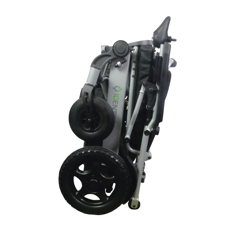 Fauteuil électrique pliant Motorlight replié, vue de profil - réf. 875025