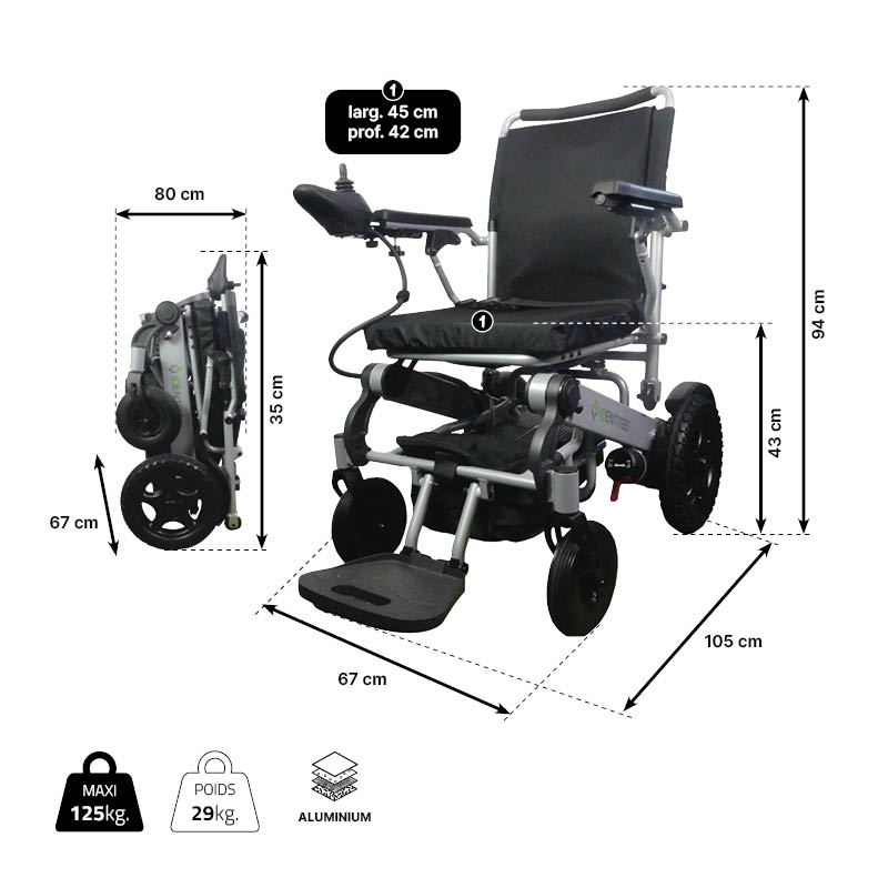 Motorlight electric folding wheelchair