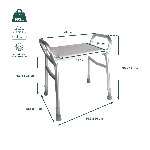Fiche technique et dimensions du tabouret de douche Djerba avec accoudoirs - réf. 812099
