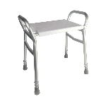 Tabouret de douche Djerba avec accoudoirs, assise perforée en polyéthylène - réf. 812099