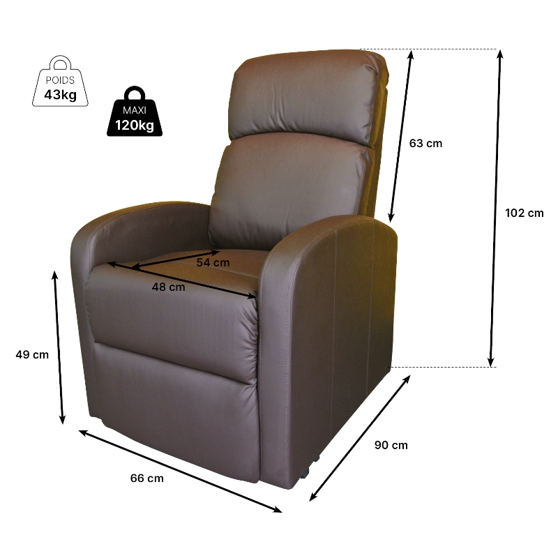 dimensions fauteuil releveur primo confort